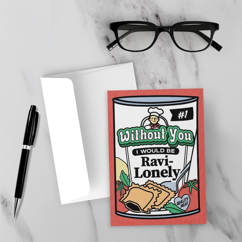 Pasta Love Greeting Card - Ravioli Ravi Lonely Anniversary Valentine Card Bild 1