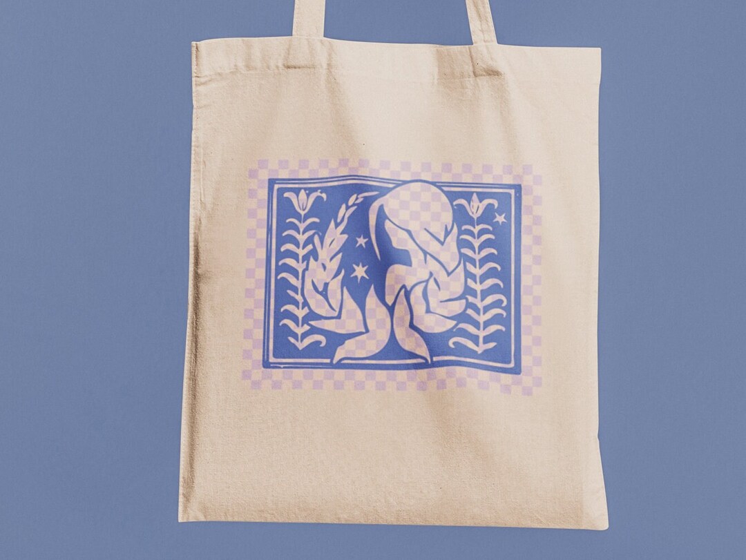 乙女座モノクロチェック柄トートバッグ - Etsy 日本