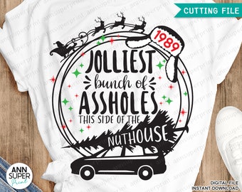 Jolliest Bunch SVG, Funny Christmas Shirt Design (PNG, DXF)