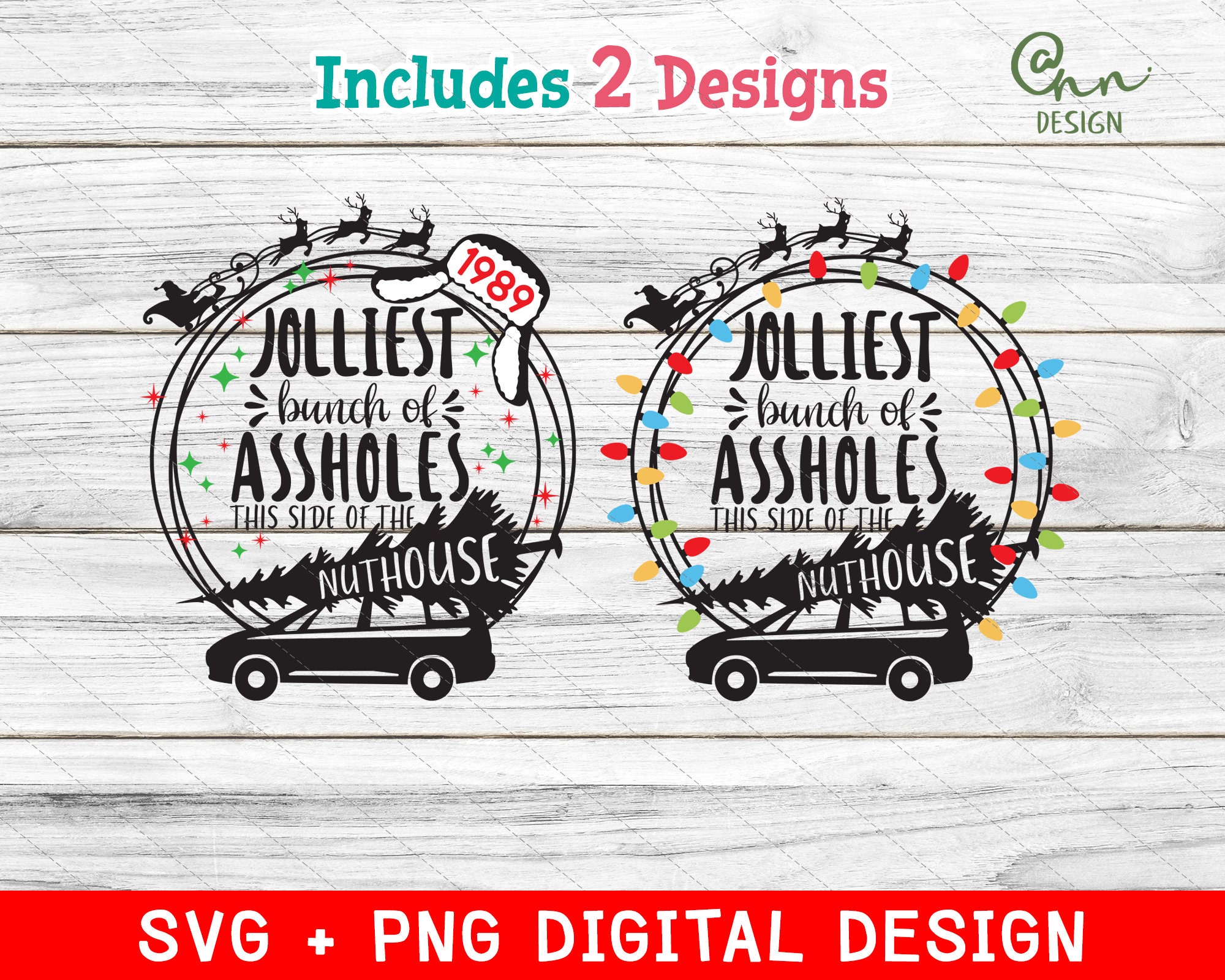 Jolliest Bunch of Assholes SVG PNG, Funny Christmas Design (digital ...