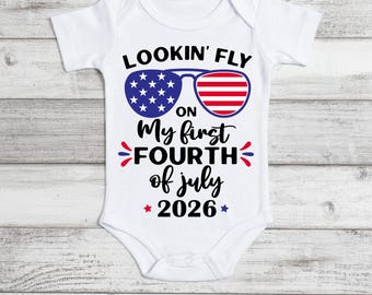 Baby First Fourth of July SVG, Lookin' Fly Design (Digital Download)