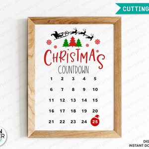 Christmas countdown calendar svg, Christmas svg, Countdown svg, Days until christmas, Christmas sign svg, Farmhouse christmas svg, png