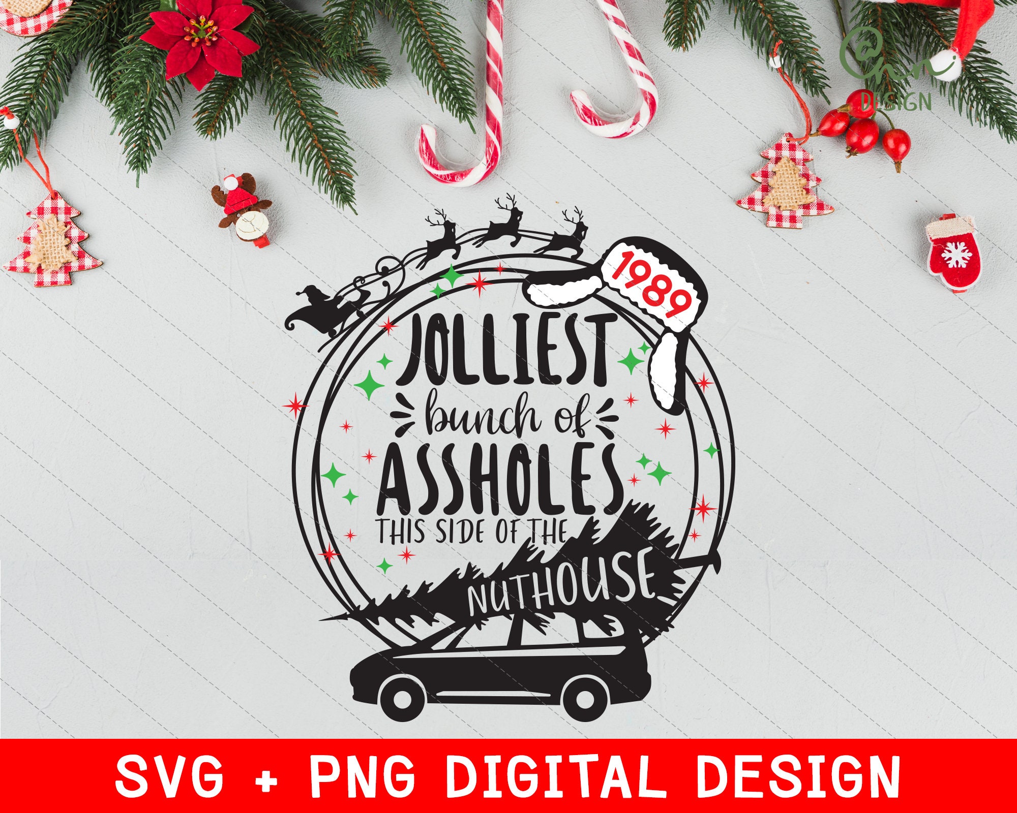 Jolliest Bunch of Assholes SVG PNG, Funny Christmas Design (digital ...