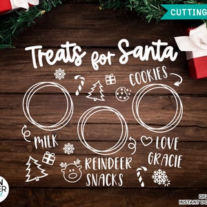 Cookies for Santa Tray SVG, Dear Santa Tray svg, Cookies for Santa Plate SVG, Treats for Santa, Christmas Plate svg, Png, Dxf