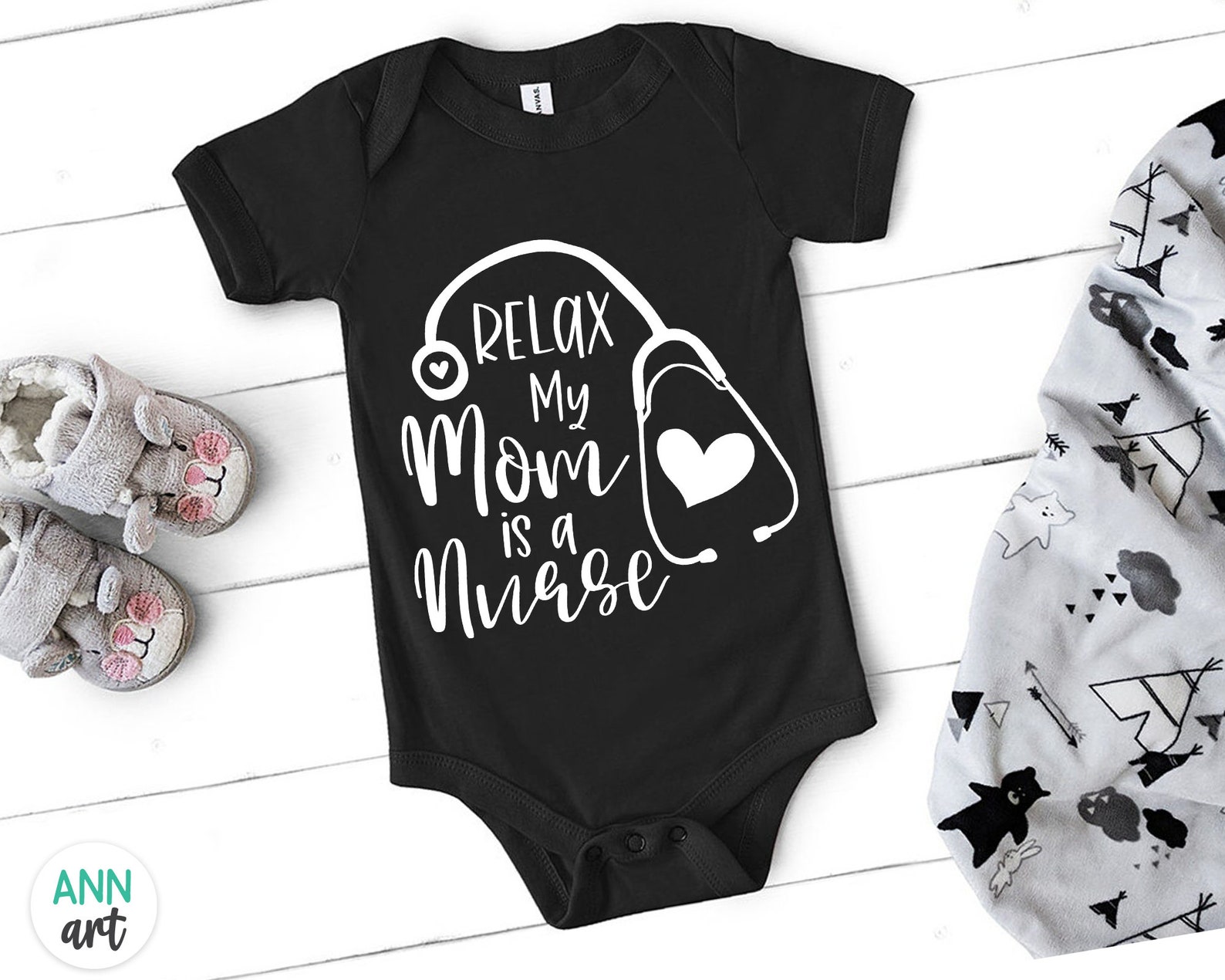 Relax My Mom is a Nurse Svg Onesie Svg Nurse Svg Baby - Etsy