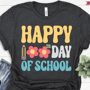 Happy 100 Days of School Svg, Back to School Svg, Teacher School Svg, 100 Days of School Shirt, Svg Png Files For Cricut