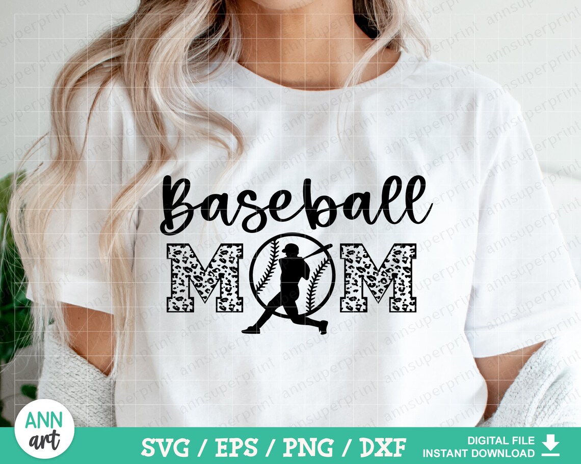 Baseball mom svg leopard baseball mom svg football svg | Etsy