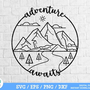 Adventure Awaits svg, adventure svg file, adventure shirt svg, Camping svg, Camping Cut File, png, dxf file for cricut, Silhouette