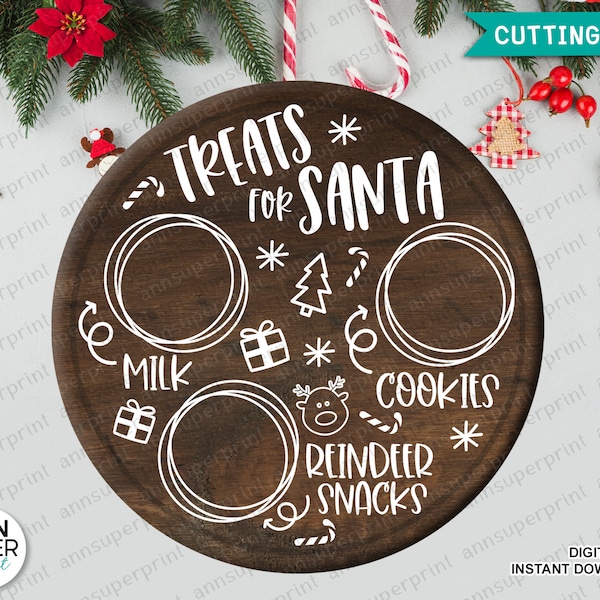 Santa Tray SVG, Cookies for Santa Tray svg, Cookies for Santa Plate svg, Dear Santa Tray svg, Treats for Santa svg File for Cricut, Png, Dxf