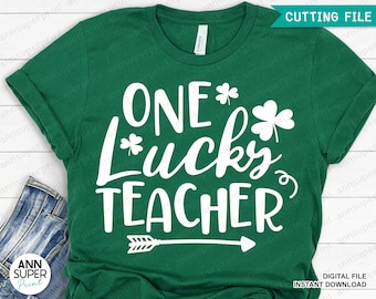 Diseño SVG para camiseta del Día de San Patricio: Un profesor afortunado (descarga digital)