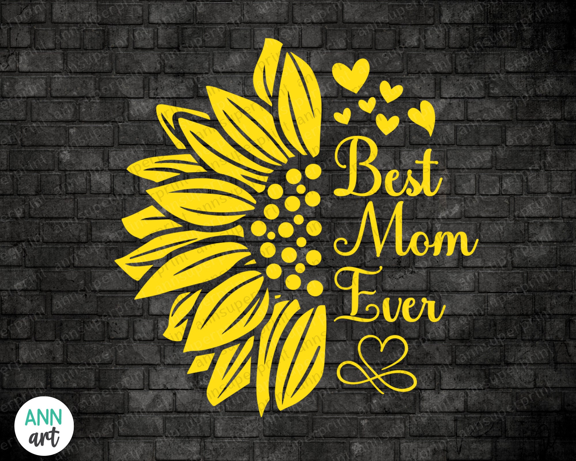 Sunflower Mama svg Best mom ever sunflower svg half | Etsy