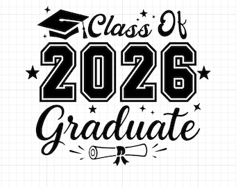 Klasse von 2026 Graduate SVG, Senior Cut Files (Digitaler Download)