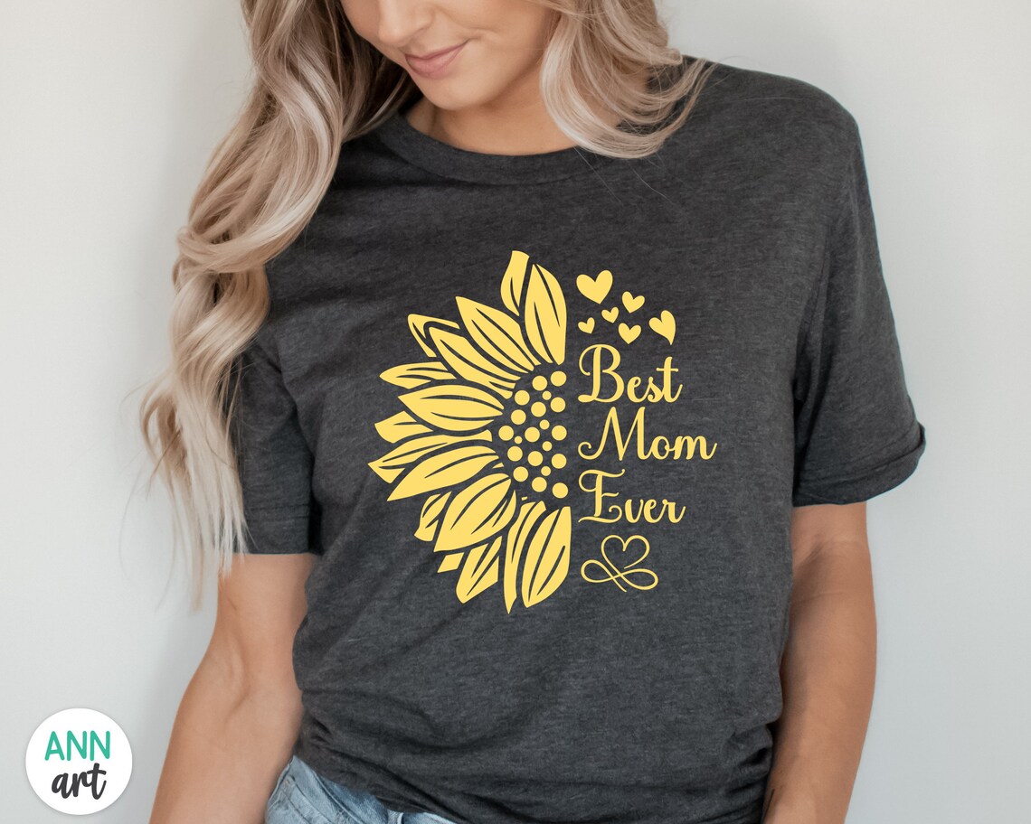Sunflower Mama Svg Best Mom Ever Sunflower Svg Half Etsy