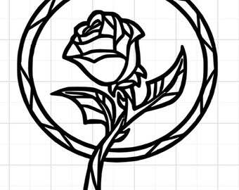 Beauty And The Beast Rose Enchanted Rose Vinyl Laptop Etsy