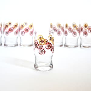 Vanaf Euro 18.- Shot Glasses jaren 1970 Bloemen Vuurwerk Tequila Glazen Shot Glazen Vintage Accessoires Bar Accessoire Bar Cart MCM