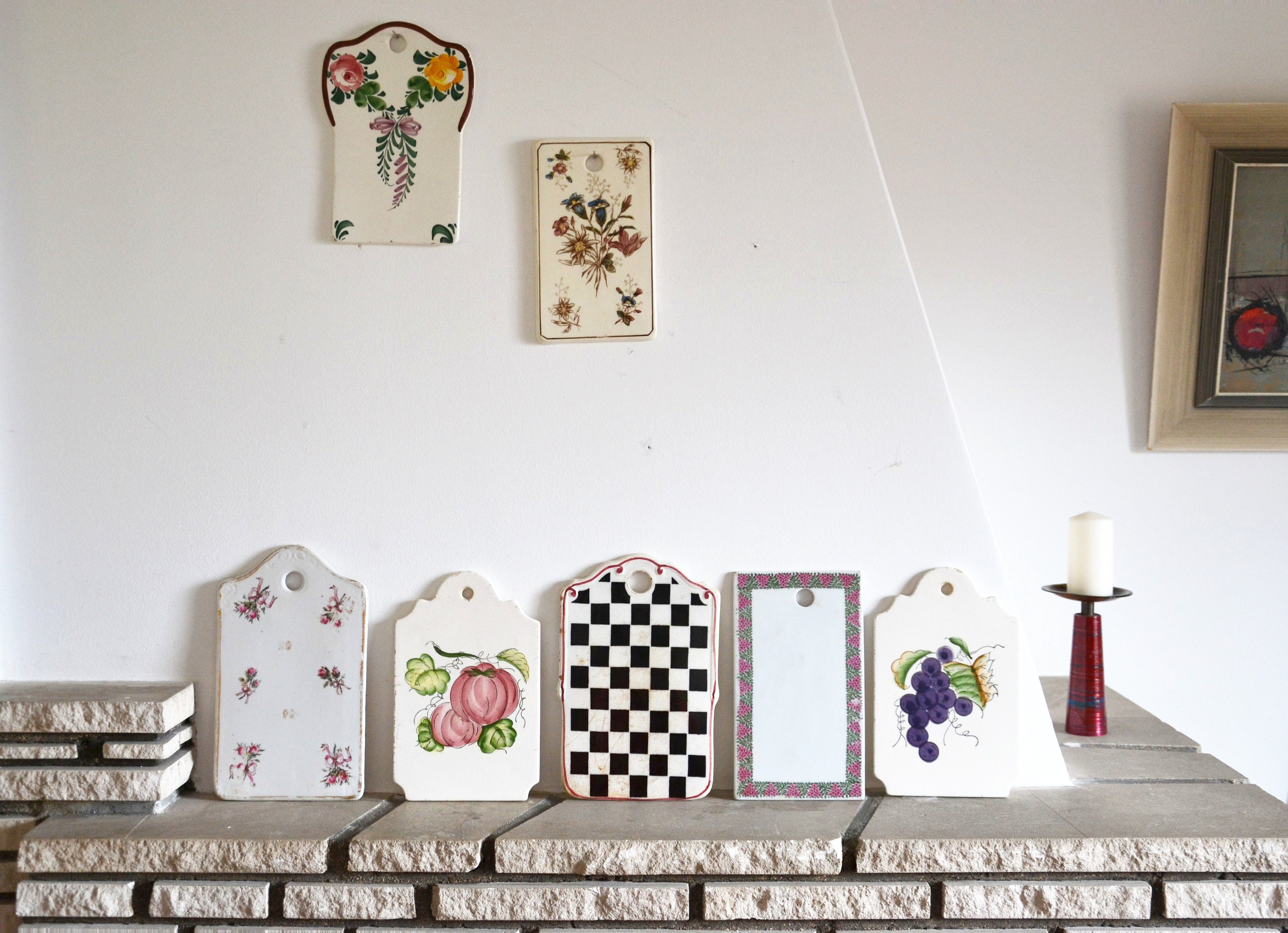 Cutting board old ceramics nostalgic wall decoration kitchen Etsy