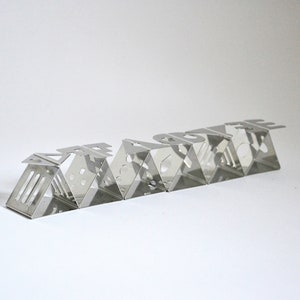 1980&#39;s Memphis Bodum Style Napkin Rings Chrome Plated Stainless Steel Table Centerpieces Wedding Table Centerpieces Eighties Graphic Geometric
