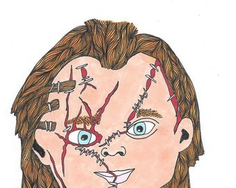 Full Body Chucky Doll Drawing
