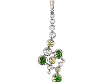 3.08 ctw Russian Demantoid 18 KT White Gold Pendant with Diamonds