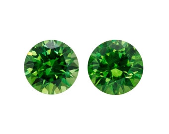 1.53 Carat Russian Demantoid Pair with Horsetail Inclusion