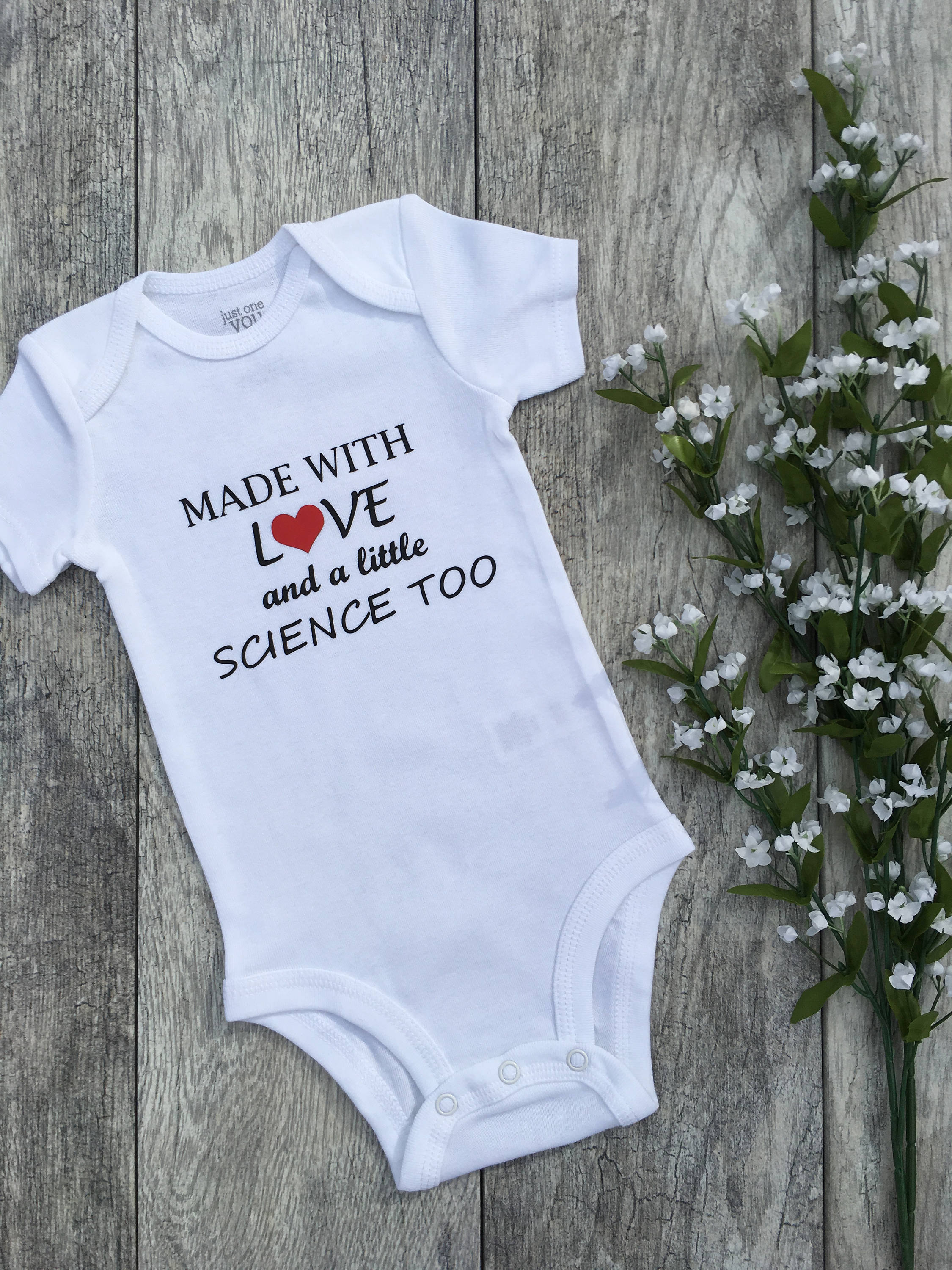 Made With Love and a Little Science Too Ivf Bodysuit Baby Etsy