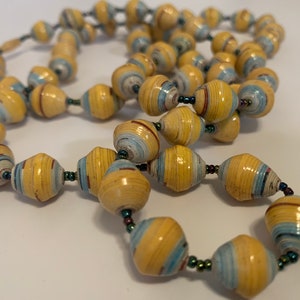 Handmade Paper Bead Necklace and Earrings