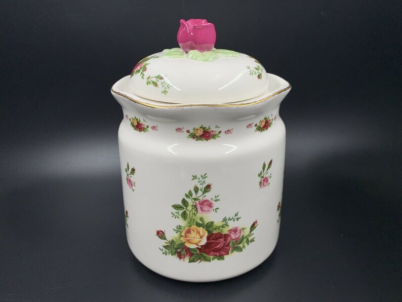 Royal Albert Old Country Rose 8 Tall Large Cookie Jar Etsy