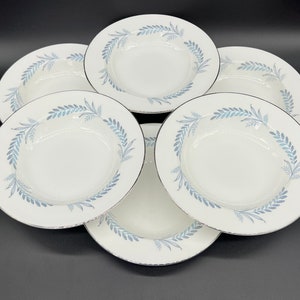 Paragon Blue Grass Rimmed Soup Bowls(Set of 6) Bone China England