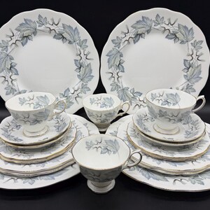 Royal Albert Silver Lönn 5-delad kuvertdukning x 4 benporslin England 20 delar