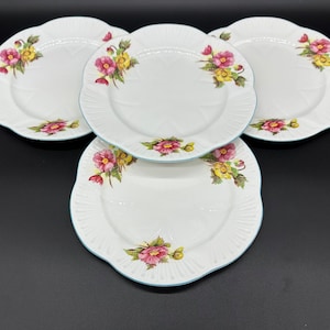 Shelley Begonia Salad Plates(Set of 4) Bone China England