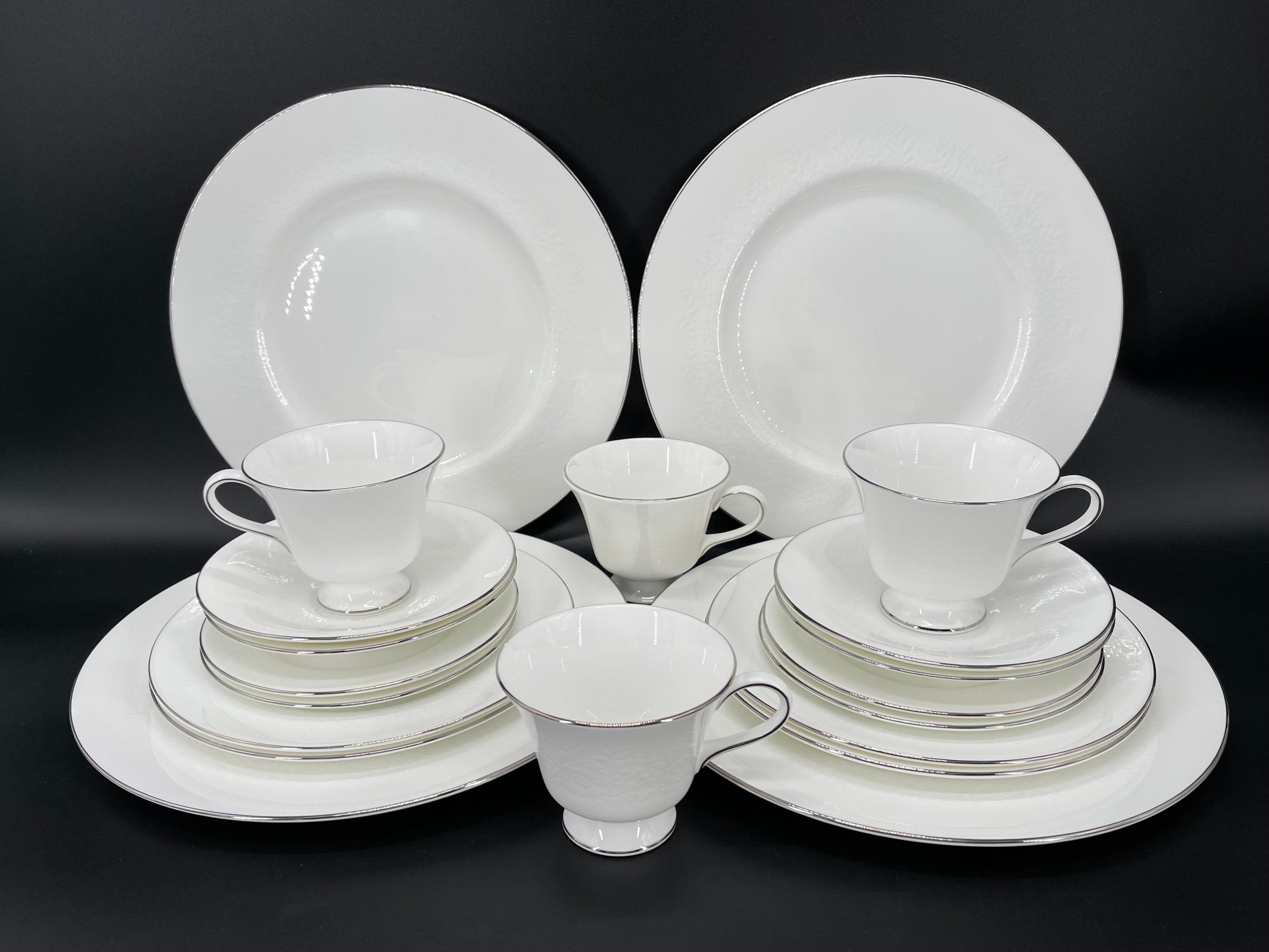 Wedgwood Silver Ermine 5 Piece Place Setting x 4 Bone China Etsy