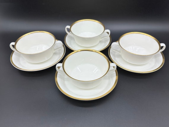 Minton Horizon Cream Soup Bowl With Saucer Sets(set of 4) Bone