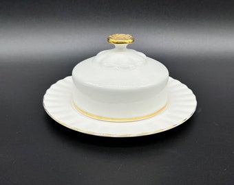 Royal Albert Val D'or Butter Dish with Lid  Set Bone China England