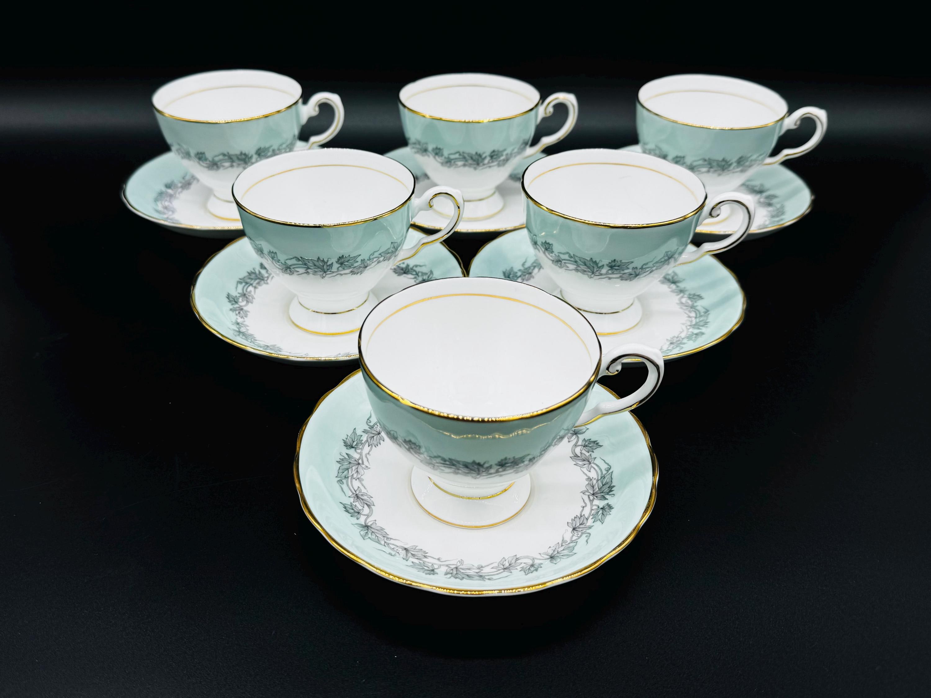 Tuscan Aristocrat Tea Cup Saucer Sets(set of 6) Bone China England