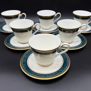 Royal Doulton Biltmore Tea Cup Saucer Sets (Set of 6) Bone China England