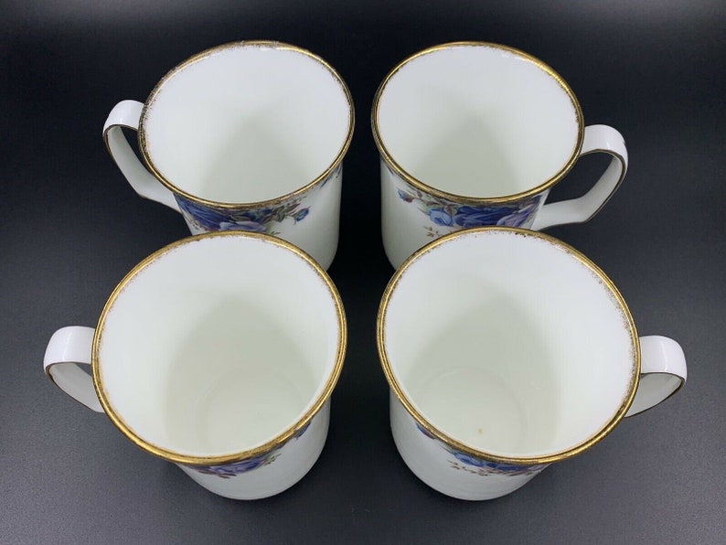 Royal Albert Moonlight Rose Coffee Mugs Set Of 4 Bone China England