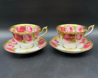 Royal Albert Old English Rose Older Tea Cup Saucer Sets(Pair) Bone China England