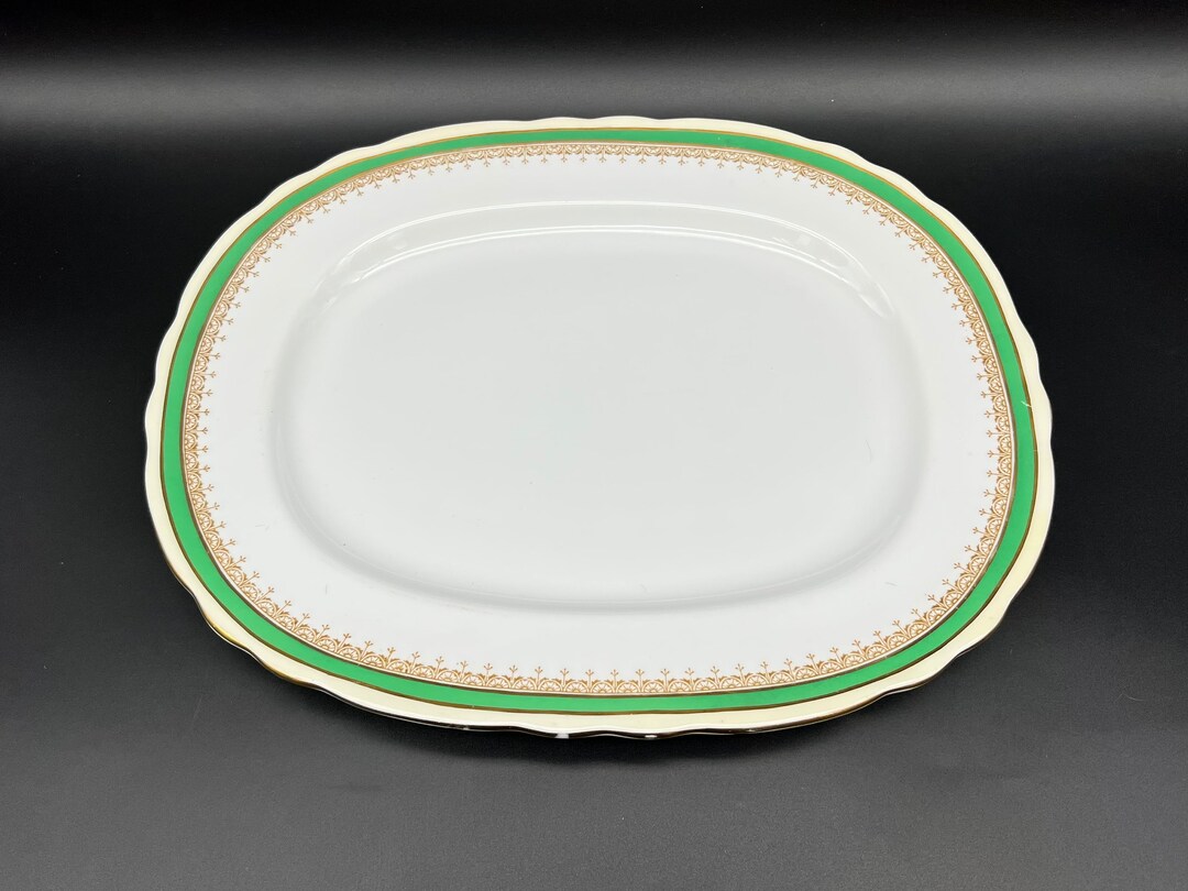 Aynsley Wendover Green Serving Platter Bone China England Etsy