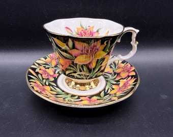 Royal Albert Provincial Flowers Prairie Lily Tea Cup Saucer England Bone China