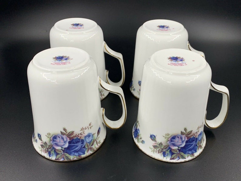 Royal Albert Moonlight Rose Coffee Mugs Set Of 4 Bone China England