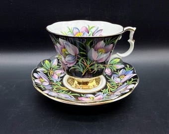 Royal Albert Provincial Flowers Prairie Crocus Tea Cup Saucer England Bone China