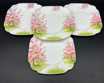 Royal Albert Blossom Time 6 3/4&quot; Dessert Plates(Set of 4) Bone China England