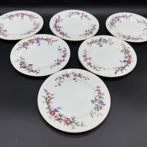 Wedgwood Devon Sprays Bread Butter Plates (Set of 6) Bone China England