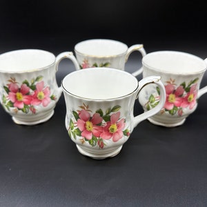 Royal Albert Prairie Rose Montrose Mugs(Set of 4) Bone China England