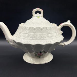 Spode Billingsley Rose Teapot England Older Stamp