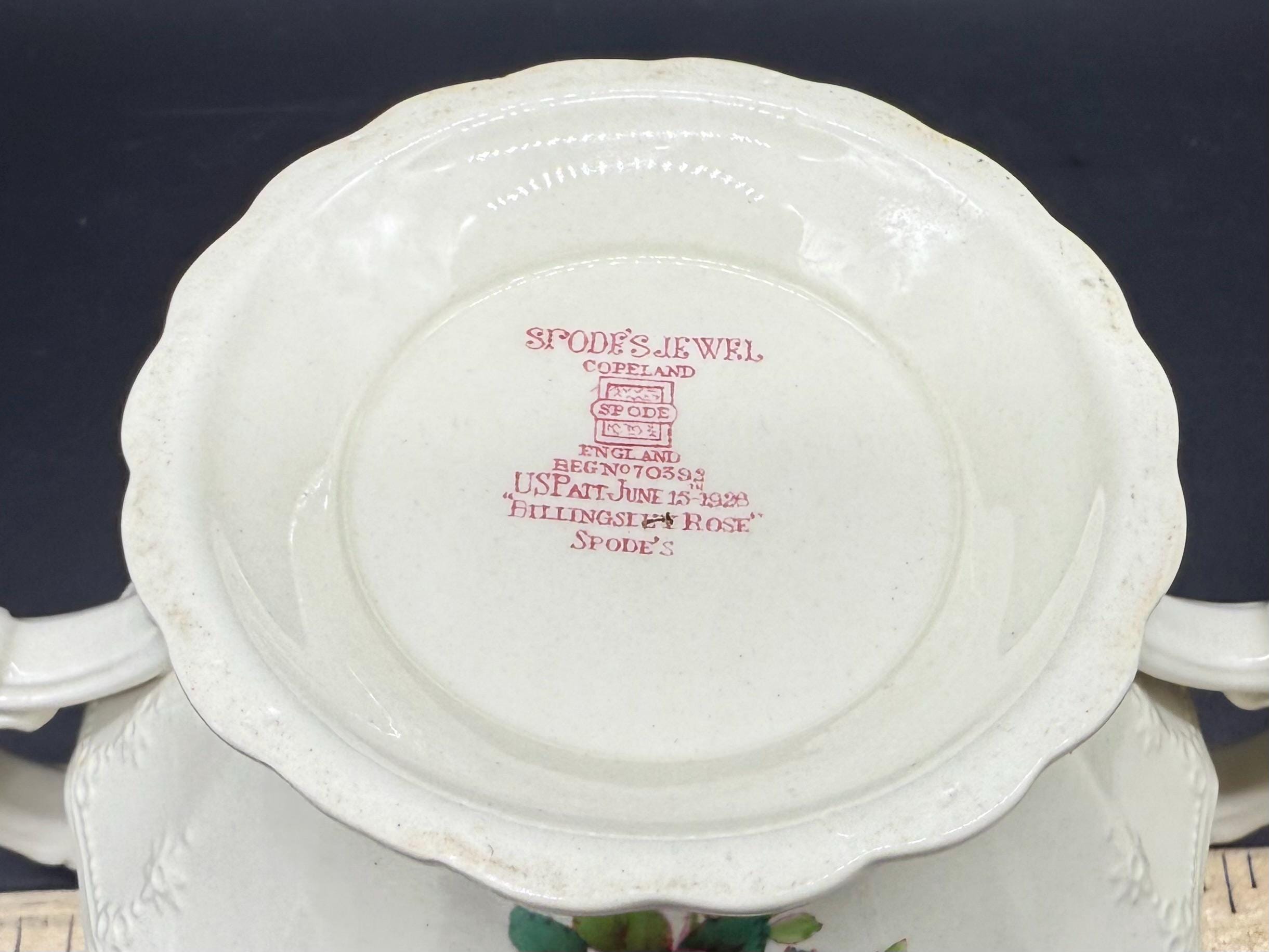 Spode Billingsley Rose Large Creamer Covered Sugar Bowl Set