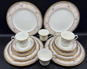 Noritake 9771 Pacific Majesty 5 Piece Place Setting X 4 Bone China
