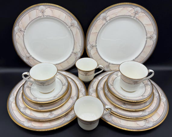 Noritake 9771 Pacific Majesty 5 Piece Place Setting X 4 Bone China