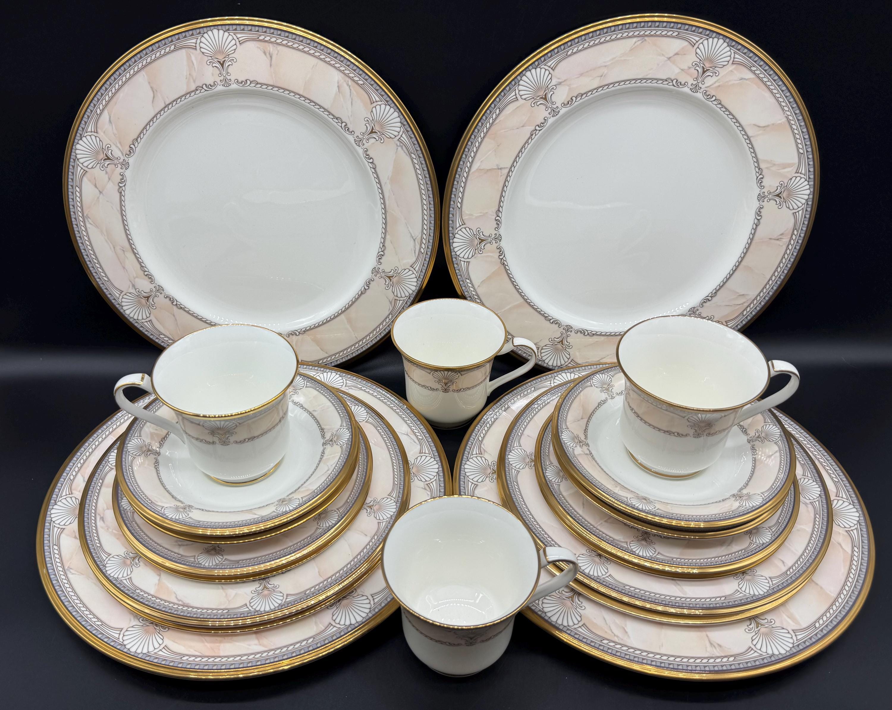 Noritake 9771 Pacific Majesty 5 Piece Place Setting X 4 Bone China