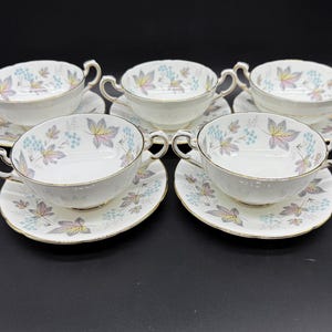 Paragon VerzauberungCreme Suppenschüsseln (5er Set) Bone China England